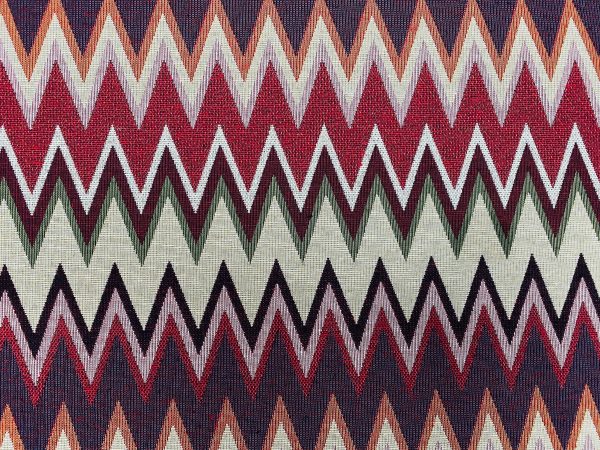 Zig Zag Woven Gobelin Fabric Home Decor Tapestry Material for Curtains, Upholstery  - 55"/140cm Wide - Multicolour - Image 2