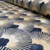 Art Deco Geometric Damask Floral Fan Fabric Fountain Leaf - Curtain Upholstery Home decor - 110"/280cm EXTRA Wide - Gold & Black - Image 3
