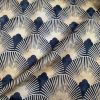 Art Deco Geometric Damask Floral Fan Fabric Fountain Leaf - Curtain Upholstery Home decor - 110"/280cm EXTRA Wide - Gold & Black - Image 4