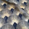 Art Deco Geometric Damask Floral Fan Fabric Fountain Leaf - Curtain Upholstery Home decor - 110"/280cm EXTRA Wide - Gold & Black - Image 5