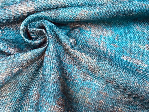 Dirty Look Blue Fabric Material for Home Decor, Curtains, Upholstery - 55"/140cm Wide Canvas - Image 3
