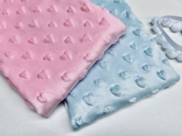 HEART Supersoft Dimple Fleece Fabric Plush Cuddle Soft - 160cm (63 inches) wide - Image 2