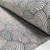 Blue Wave Geometric Waves Linen Look Fabric Curtain Material for Dress Decor Curtain Upholstery - 55" or 140cm Wide Canvas - Image 2