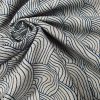 Blue Wave Geometric Waves Linen Look Fabric Curtain Material for Dress Decor Curtain Upholstery - 55" or 140cm Wide Canvas - Image 4