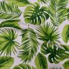 Linen Look Green Palm Leaves Tropical Leaf Fabric Material for Home Decor Curtain Upholstery - 55" or 140cm Wide Canvas