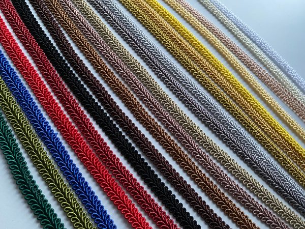 Rayon BRAID Cord Textile Gimp Scroll Chain Trim Home Decor - Pillow, Cushion, Curtains Edge Trimming Upholstery - 10mm Wide - ANY LENGTH