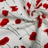 Red Poppy Flowers Fabric Remembrance Day Poppies Field Curtain Material for Dress Decor Curtain Upholstery - 55" or 140cm Wide Canvas - Image 2