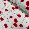 Red Poppy Flowers Fabric Remembrance Day Poppies Field Curtain Material for Dress Decor Curtain Upholstery - 55" or 140cm Wide Canvas - Image 3