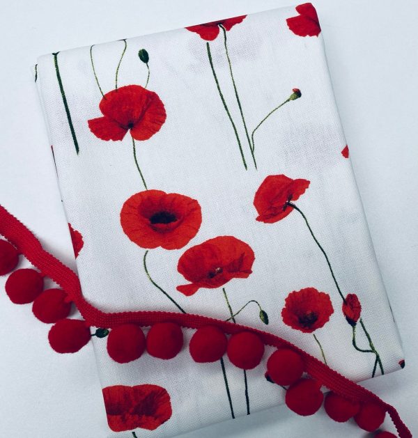 Red Poppy Flowers Fabric Remembrance Day Poppies Field Curtain Material for Dress Decor Curtain Upholstery - 55" or 140cm Wide Canvas - Image 5