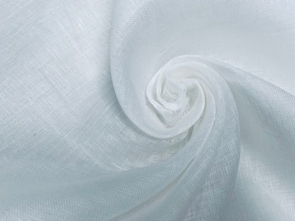 White Light Linen Fabric Material - 100% Linens Textile for Home Decor, Curtains, Clothes - 59" or 150cm wide