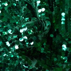 9mm Sequin Fabric material, 1 way stretch /130cm wide / Sparkling Turquoise Green
