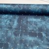 Dot Velvet Effect Look Print Fabric Home Decor Curtain Upholstery Material 140cm or 55" wide - Navy Blue