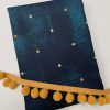 Dot Velvet Effect Look Print Fabric Home Decor Curtain Upholstery Material 140cm or 55" wide - Navy Blue - Image 7
