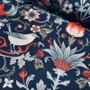 Folklore Motif Fabric Printed Forest Flowers Birds Home Decor Curtain Upholstery Ethnic Material 140cm or 55" wide -Black & Red - Image 3