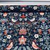 Folklore Motif Fabric Printed Forest Flowers Birds Home Decor Curtain Upholstery Ethnic Material 140cm or 55" wide -Black & Red - Image 7