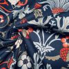 Folklore Motif Fabric Printed Forest Flowers Birds Home Decor Curtain Upholstery Ethnic Material 140cm or 55" wide -Black & Red - Image 8