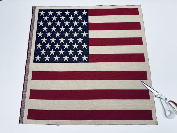 Large USA America Stars and Stripes Flag Retro Linen Look Heavy Jacquard Gobelin Upholstery Cotton Cushion Panel Fabric 70x70cm or 27''x27'' - Image 7