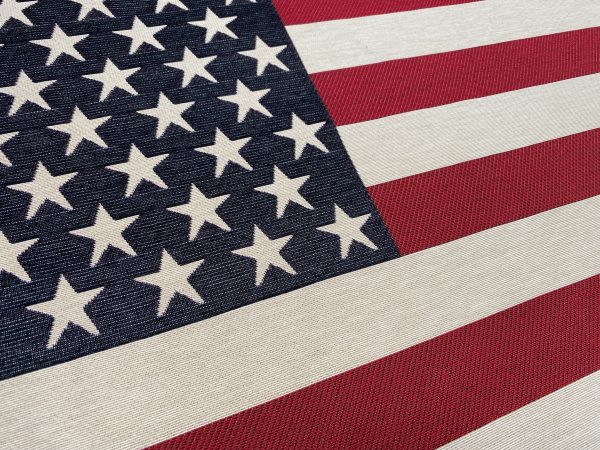 Large USA America Stars and Stripes Flag Retro Linen Look Heavy Jacquard Gobelin Upholstery Cotton Cushion Panel Fabric 70x70cm or 27''x27'' - Image 6