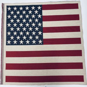 Large USA America Stars and Stripes Flag Retro Linen Look Heavy Jacquard Gobelin Upholstery Cotton Cushion Panel Fabric 70x70cm or 27''x27''