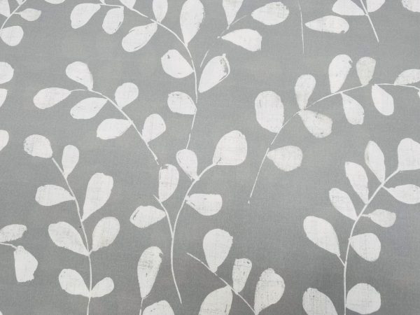 Eucalyptus Leaves Tropical Leaf Fabric Material for Home Decor Curtain Upholstery - 55" or 140cm Wide - Grey - Image 6