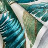 Teal Palm Leaves Banana Tropical Leaf Fabric Linen Look Material for Home Decor Curtain Upholstery - 53" or 136cm Wide Canvas - Image 3