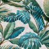 Teal Palm Leaves Banana Tropical Leaf Fabric Linen Look Material for Home Decor Curtain Upholstery - 53" or 136cm Wide Canvas - Image 4