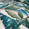 Teal Palm Leaves Banana Tropical Leaf Fabric Linen Look Material for Home Decor Curtain Upholstery - 53" or 136cm Wide Canvas - Image 5