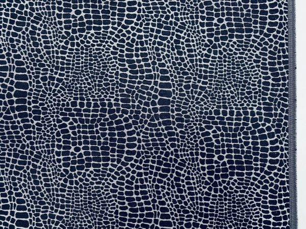 Snake Gobelin Jacquard Fabric Home Decor Metallic Look Tapestry Material for Curtains, Upholstery  - 55" or 140cm Wide - Black & Silver - Image 4