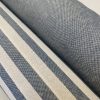Linen Look White STRIPES Culla Fabric Furnishing Curtain Upholstery Dressmaking Cotton Material 110″/280cm EXTRA Wide Canvas - Denim Blue - Image 5