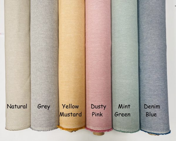 Linen Look Plain Culla Fabric Furnishing Curtain Upholstery Dressmaking Cotton Material 55"/140cm Wide Canvas - YELLOW MUSTARD - Image 7