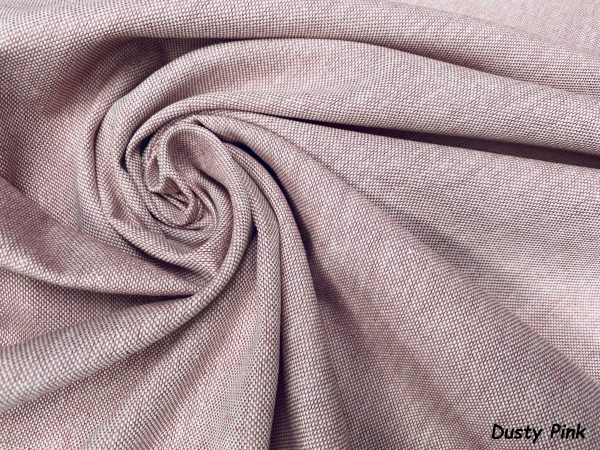 Linen Look Plain Culla Fabric Furnishing Curtain Upholstery Dressmaking Cotton Material 55"/140cm Wide Canvas - DUSTY PINK - Image 2