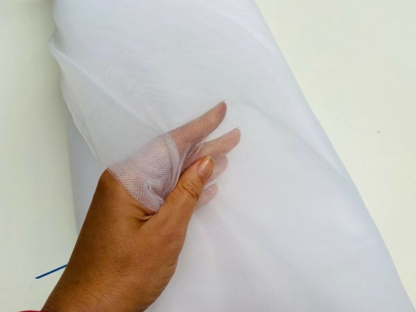 WHITE Tutu Tulle Fabric Mesh Net Material draping dressmaking lightweight curtain - 118"/300cm EXTRA wide