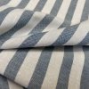 Linen Look White STRIPES Culla Fabric Furnishing Curtain Upholstery Dressmaking Cotton Material 110″/280cm EXTRA Wide Canvas - Denim Blue - Image 3