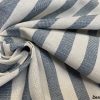 Linen Look White STRIPES Culla Fabric Furnishing Curtain Upholstery Dressmaking Cotton Material 110″/280cm EXTRA Wide Canvas - Denim Blue - Image 2