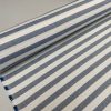 Linen Look White STRIPES Culla Fabric Furnishing Curtain Upholstery Dressmaking Cotton Material 110″/280cm EXTRA Wide Canvas - Denim Blue