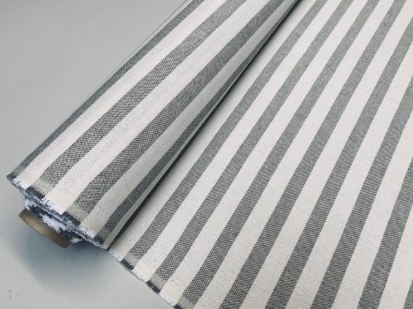 Linen Look White STRIPES Culla Fabric Furnishing Curtain Upholstery Dressmaking Cotton Material 55"/140cm Wide Canvas - Image 7