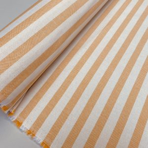 Linen Look White STRIPES Culla Fabric Furnishing Curtain Upholstery Dressmaking Cotton Material 55″/140cm Wide Canvas - Yellow Mustard