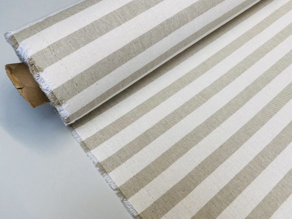 Linen Look White STRIPES Culla Fabric Furnishing Curtain Upholstery Dressmaking Cotton Material 55"/140cm Wide Canvas - Image 13