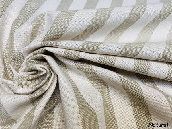 Linen Look White STRIPES Culla Fabric Furnishing Curtain Upholstery Dressmaking Cotton Material 55"/140cm Wide Canvas - Image 12