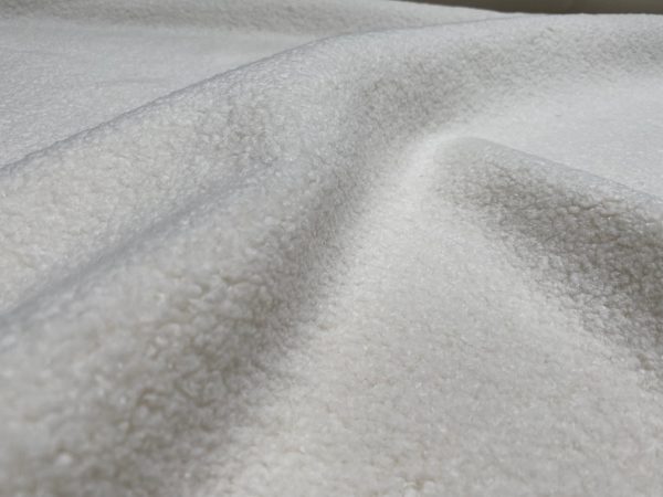 Boucle Upholstery Fabric For Home Decor Cushion Textile Oyster Chair Soft Wool Bouclé Material - 145cm - Cream off White - Image 2
