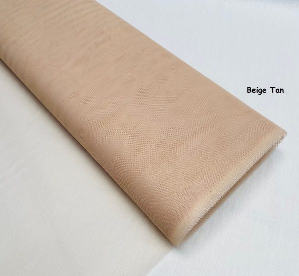 Dress TUTU Skirt Net Fabric Draping Tulle Curtains Mesh Wedding Decor Material 174cm (68") Wide - BEIGE TAN