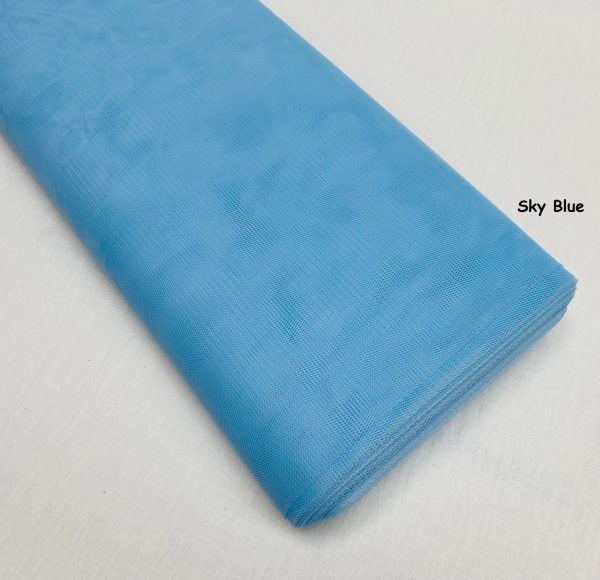 Dress TUTU Skirt Net Fabric Draping Tulle Curtains Mesh Wedding Decor Material 174cm (68") Wide - SKY BLUE