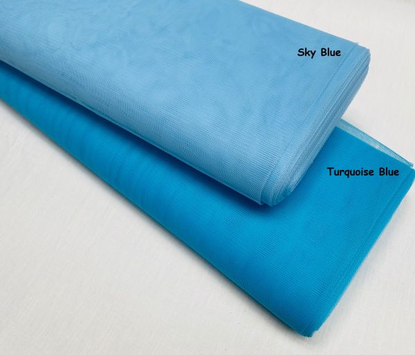 Dress TUTU Skirt Net Fabric Draping Tulle Curtains Mesh Wedding Decor Material 174cm (68") Wide - TURQUOISE BLUE - Image 3