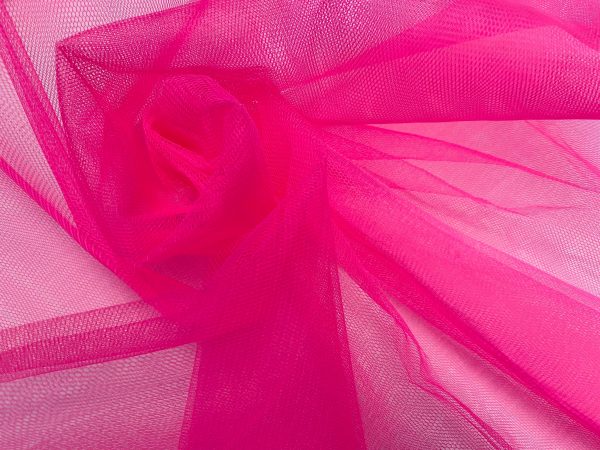 Dress TUTU Skirt Net Fabric Draping Tulle Curtains Mesh Wedding Decor Material 174cm (68") Wide - UV PINK - Image 2
