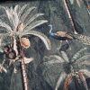 Royal Elephant Green Palm Jungle Leaves Fabric Peacock Leopard Material for Home Decor Curtain Upholstery - 55" (140cm) Wide - Image 2