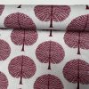 BURGUNDY RED Mulberry Tree 100% Cotton Fabric Natural Material Home Decor Curtain Upholstery - 55" or 140cm Wide Canvas