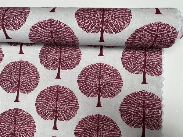 Mulberry Tree 100% Cotton Fabric Natural Material Home Decor Curtain Upholstery Black, Green, Burgundy Red - 55" or 140cm Wide Canvas - Image 7