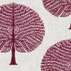 BURGUNDY RED Mulberry Tree 100% Cotton Fabric Natural Material Home Decor Curtain Upholstery - 55" or 140cm Wide Canvas - Image 2