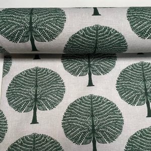 GREEN Mulberry Tree 100% Cotton Fabric Natural Material Home Decor Curtain Upholstery - 55" or 140cm Wide Canvas