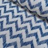 Linen Look Zigzag Fabric Home Decor Material for Curtains, Upholstery  - 55" or 140cm Wide - Blue